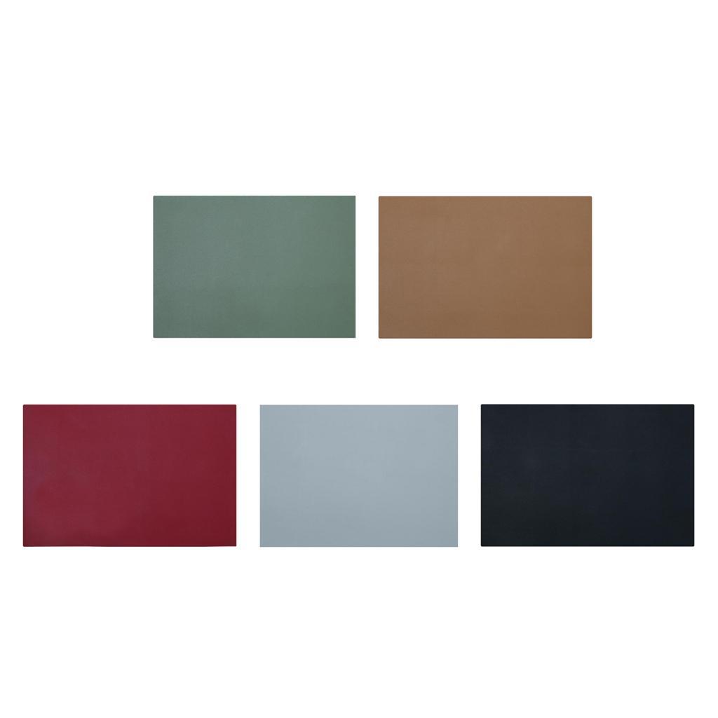 Rectangle Leather Cup Mat Coasters Non-Slip Mug Place Mats Drinks Pad Blue
