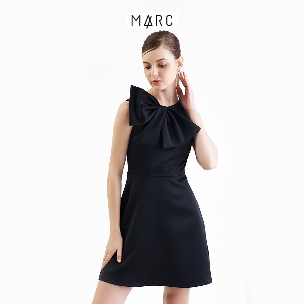 Đầm nữ MARC FASHION form A sát nách cổ tròn phối nơ FASH102022