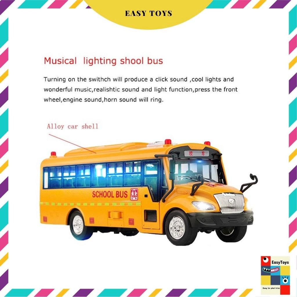 Đồ Chơi Ô Tô Xe Buýt School Bus Cho Trẻ Em Mở Các Cửa, Có Đèn, Âm Thanh