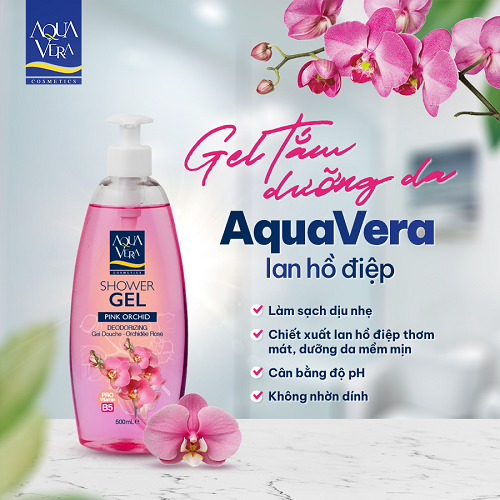 Gel tắm dưỡng da Aquavera chiết xuất lan hồ điệp 500ml