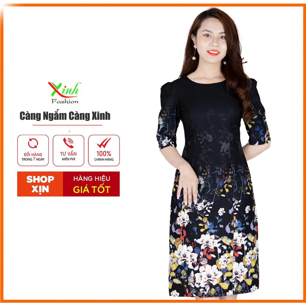 Đầm Suông Hoa In 3D Siêu Sang Gọn DL927