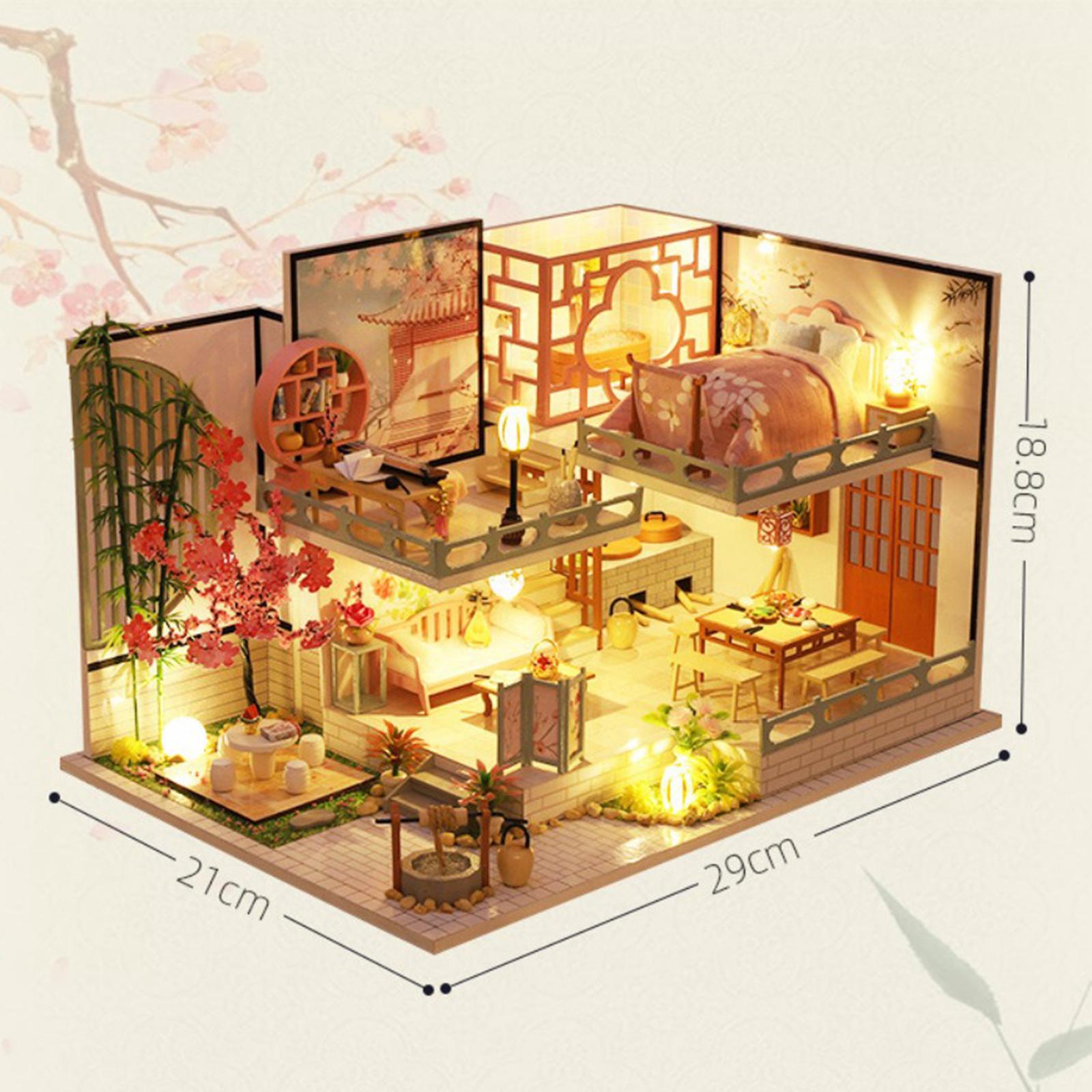 DIY Creative 3D Miniature Dollhouse With Furniture Wooden Villa Puzzle Gift