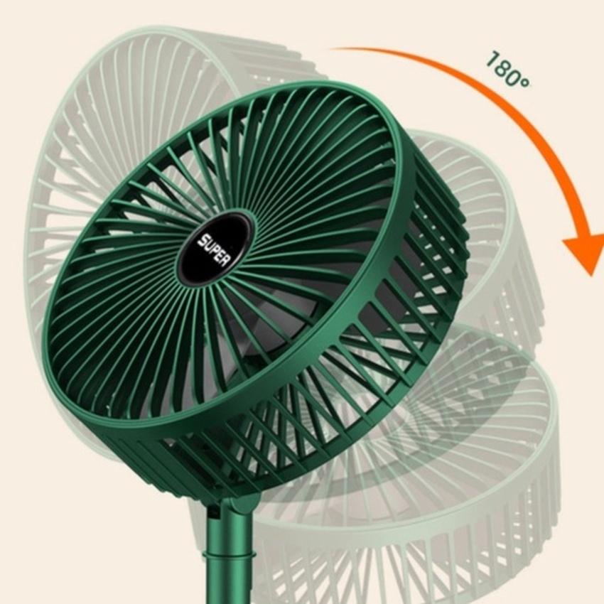 Quạt sạc tích điện mini gấp gọn-Quạt Để Bàn Gấp Gọn FS-21 XANH LÁ