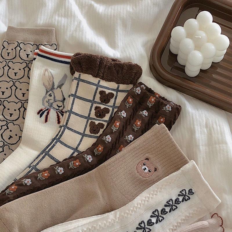 Tất nữ cổ cao, hoạ tiết vintage siêu đáng yêu nữ tính.