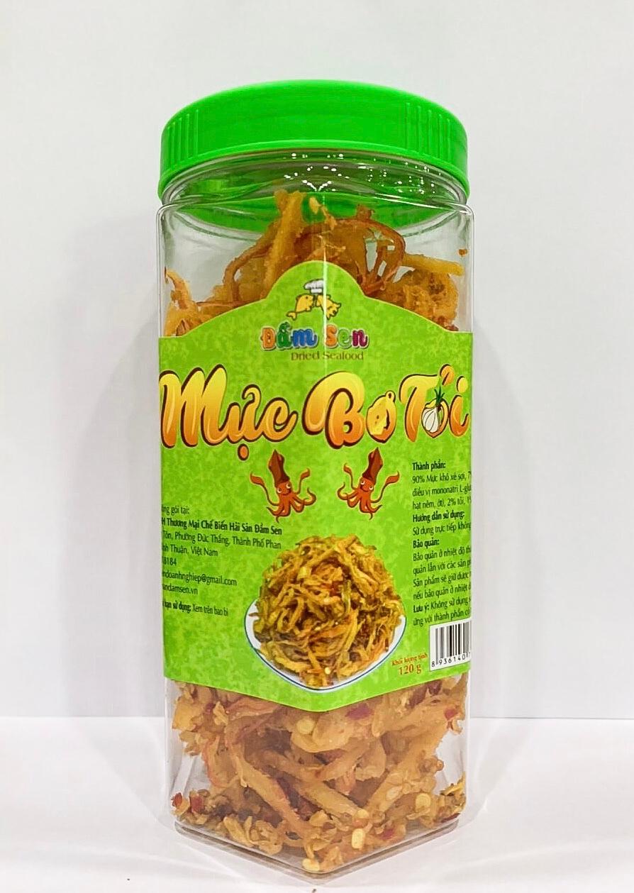 Đặc Sản Bình Thuận  - [Ocop] Mực Bơ Tỏi Đầm Sen - 80G - Ocop 4 Sao