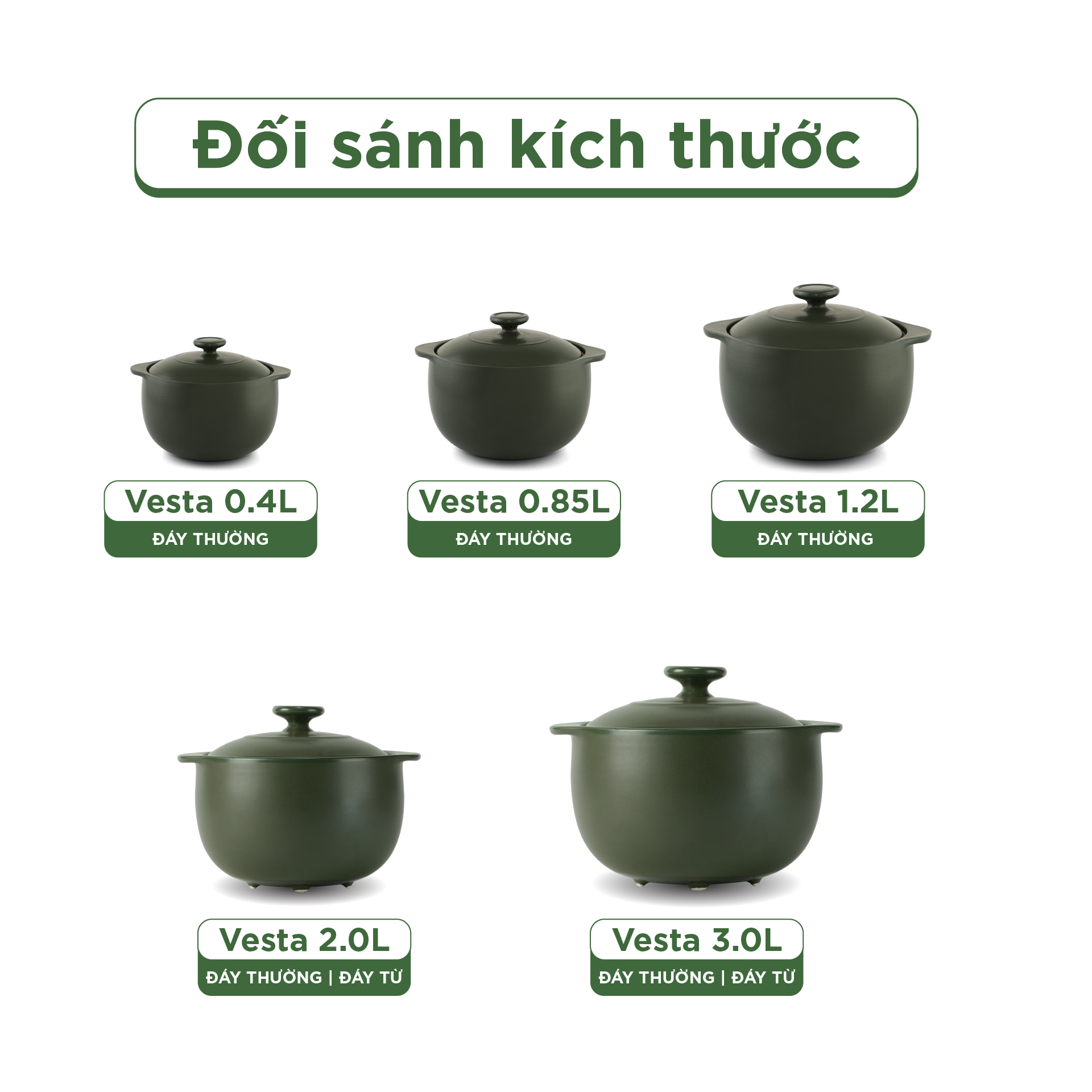 Nồi Sứ Dưỡng Sinh Minh Long Healthy Cook Vesta 0.85 L - Dùng Cho Bếp Gas, Bếp Hồng Ngoại