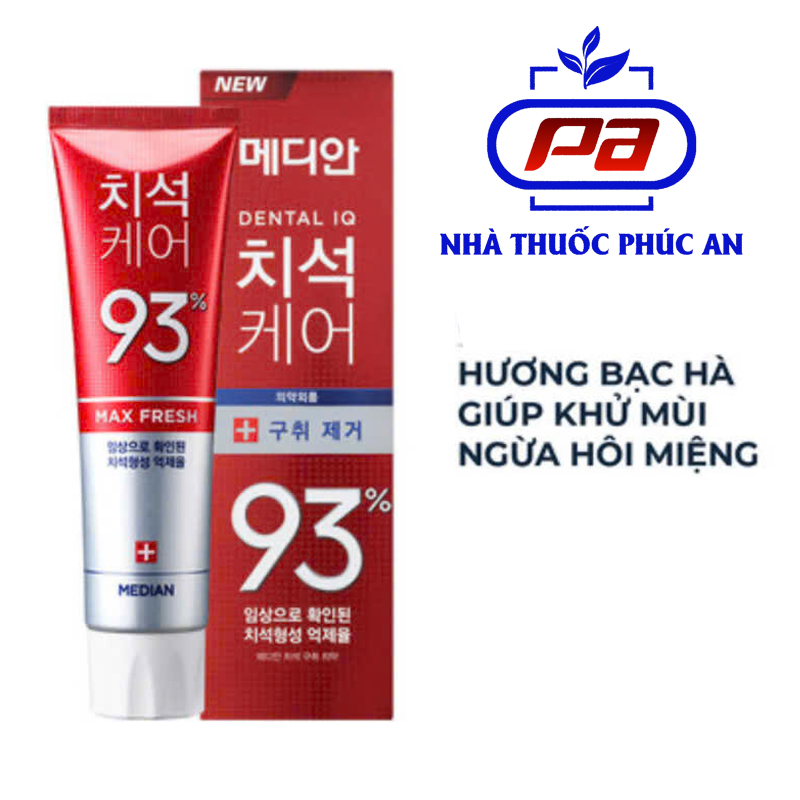 Kem đánh răng giúp trắng răng, thơm miệng, ngừa sâu răng, viêm nướu Median Hàn Quốc 120g