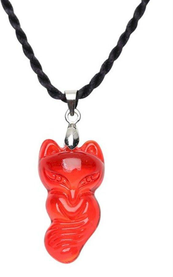 Dây Đeo Và Mặt Hồ Ly Chín Đuôi Thạch Anh Lưu Ly-Đỏ