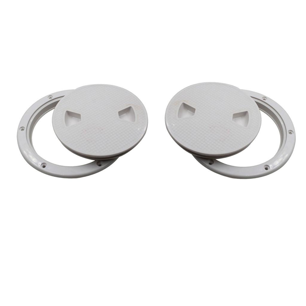 2 Pieces White Round 4" Deck   For Yacht Marine Boating