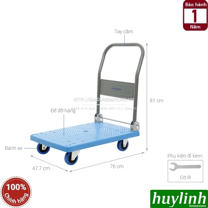 Xe đẩy hàng sàn nhựa Advindeq PT-150 - Tải trọng 150kg - Hàng chính hãng