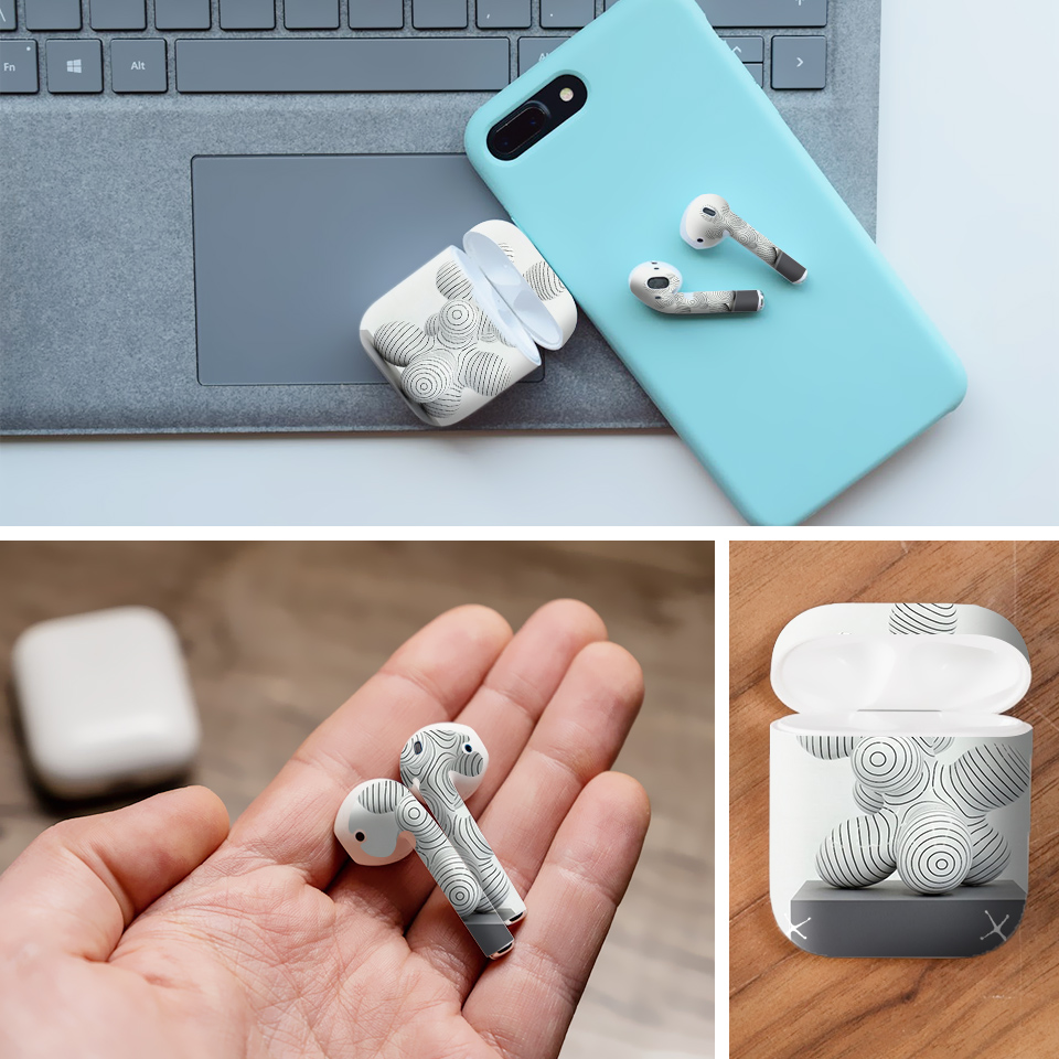 Miếng dán skin chống bẩn cho tai nghe AirPods in hình Họa tiết - HTx044 (bản không dây 1 và 2)