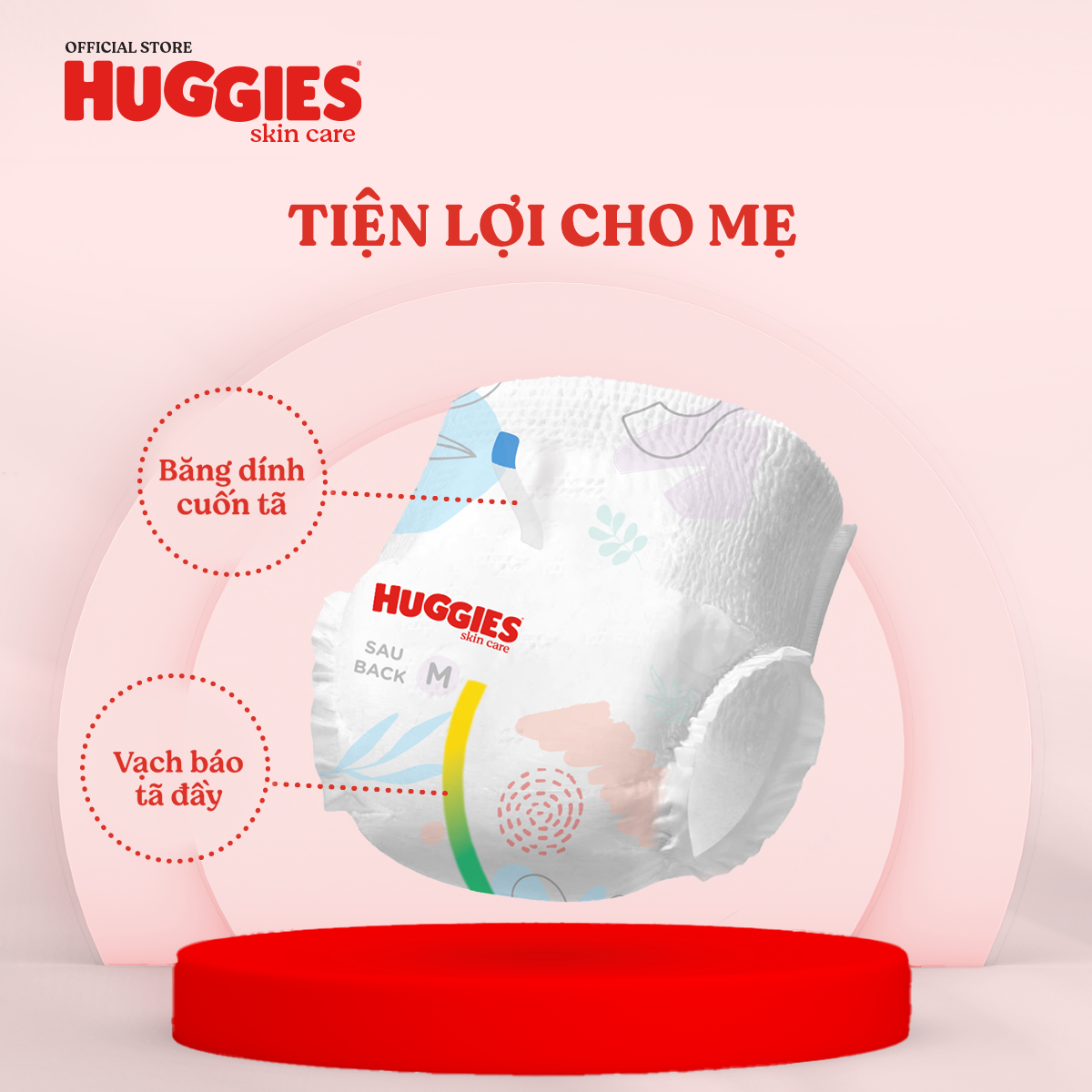 Tã dán Huggies Skincare Super Jumbo M 76+3 Miếng
