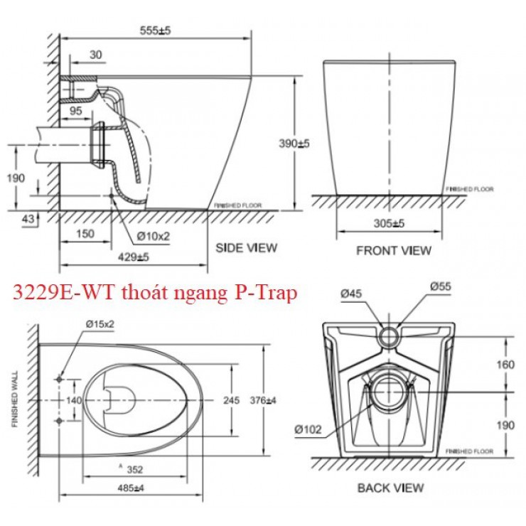 Bồn cầu American đặt sàn 3229E-WT