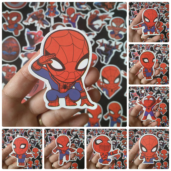 Bộ Sticker dán cao cấp chủ đề SPIDER MAN - NGƯỜI NHỆN - Dùng dán Xe, dán mũ bảo hiểm, dán Laptop