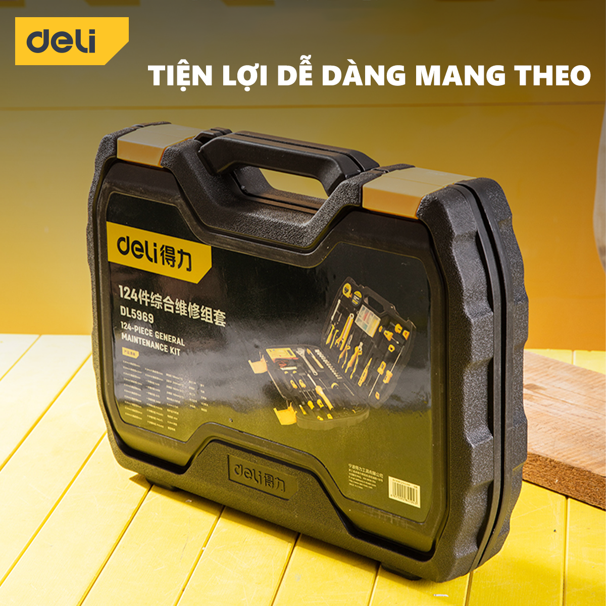 Bộ Dụng Cụ Sửa Chữa Đa Năng 49 Chi Tiết Deli Cao Cấp Chính Hãng - Sử Dụng Nhiều Mục Đích, An Toàn, TIện Lợi - DL5969