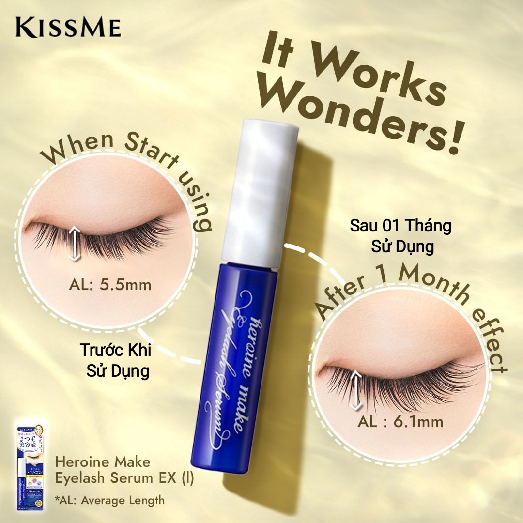 Tinh Chất Dưỡng Dài Và Khoẻ Làn Mi Kissme Heroine Make Watering Eyelash Serum Mẫu Mới ( 5.5g)