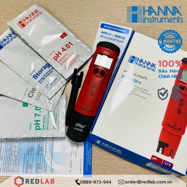 Bút đo pH và nhiệt độ nước cầm tay ứng dụng trong mọi lĩnh vực Hanna HI98128