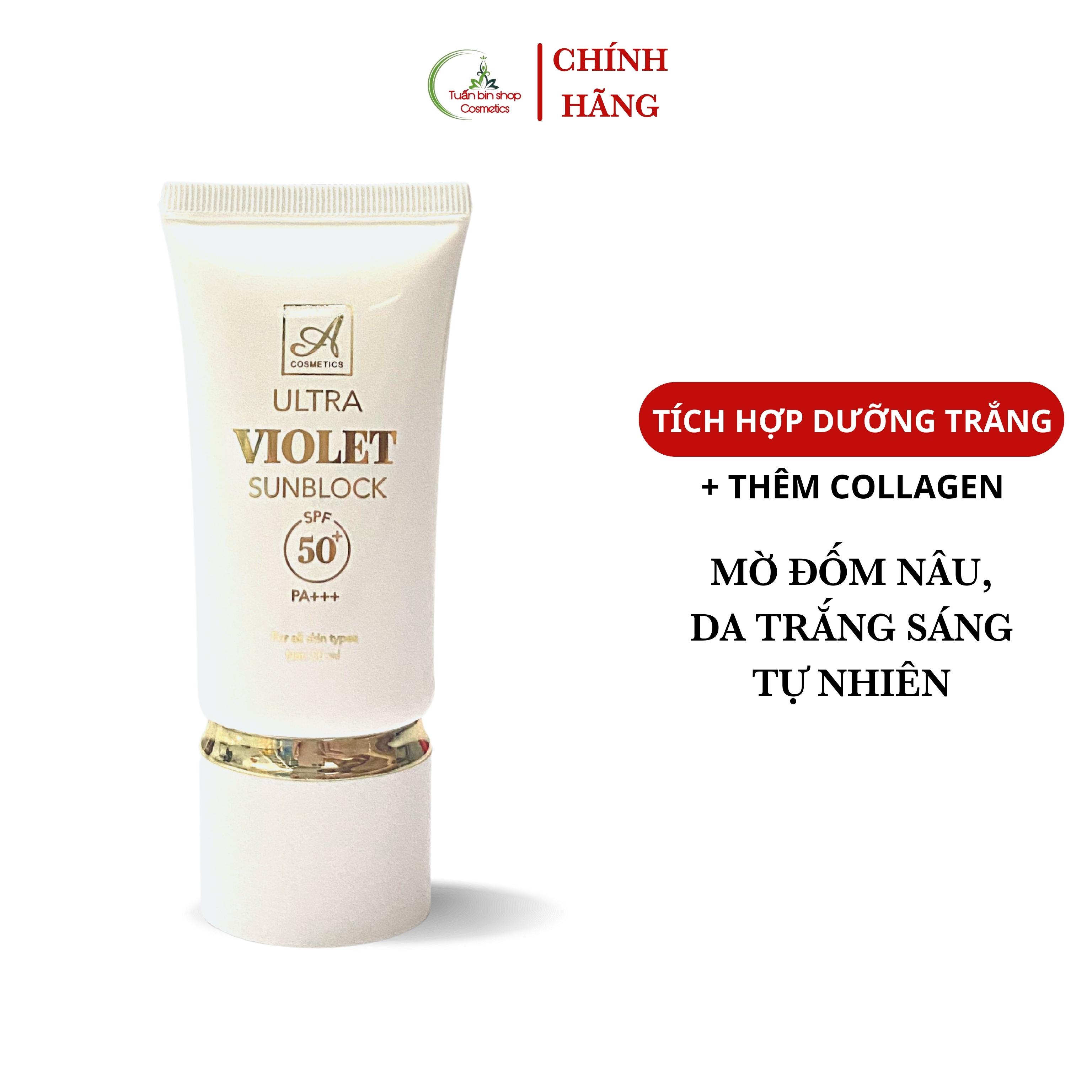 Kem chống nắng nâng tone kiềm dầu Acosmetics, ultra violet sunblock, dưỡng trắng da mặt 50ml