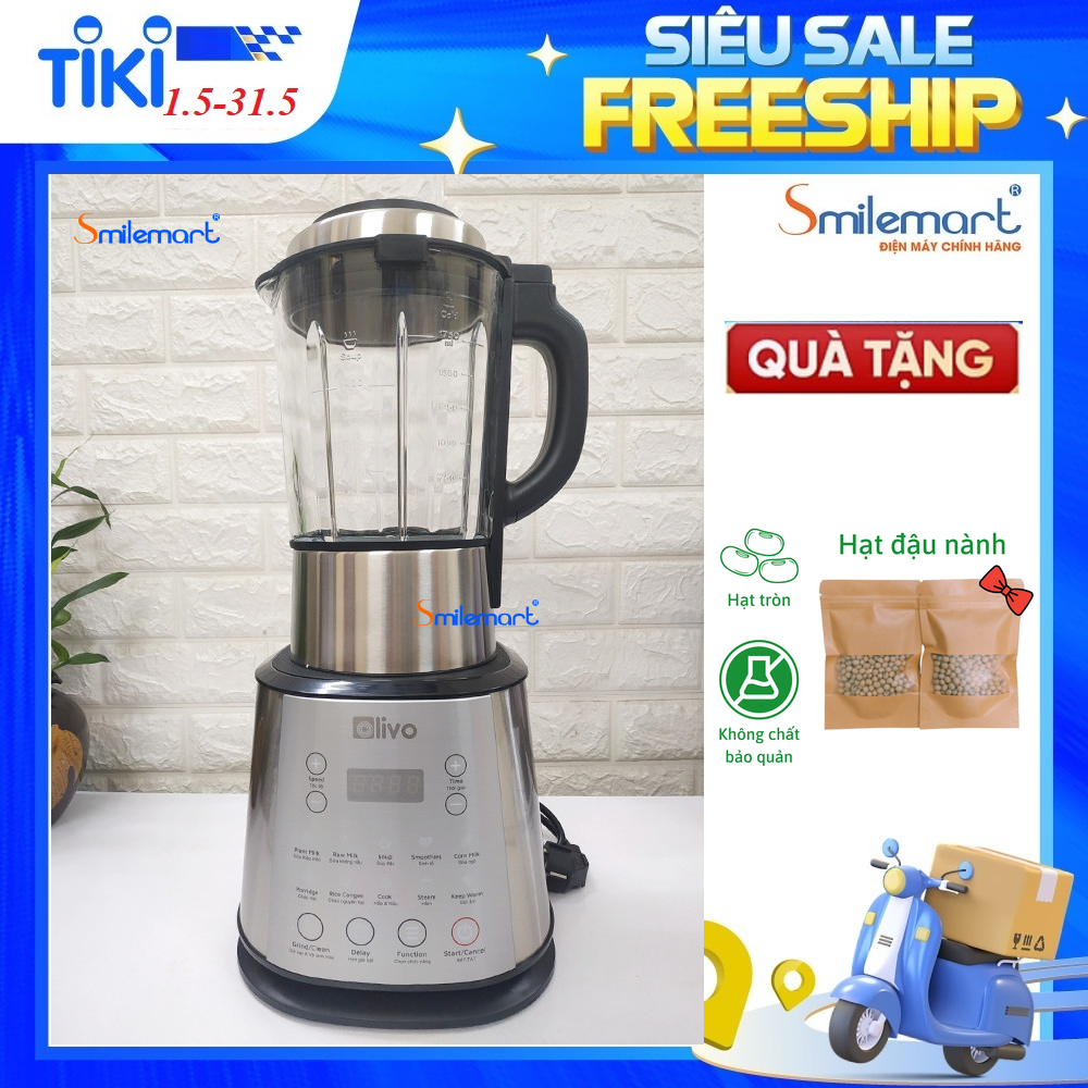 Máy Nấu Sữa Hạt OLIVO X20 Thương Hiệu Mỹ Dung Tích 1.75L Công Suất 800W, 12 Chương Trình Nấu - Hàng Chính Hãng