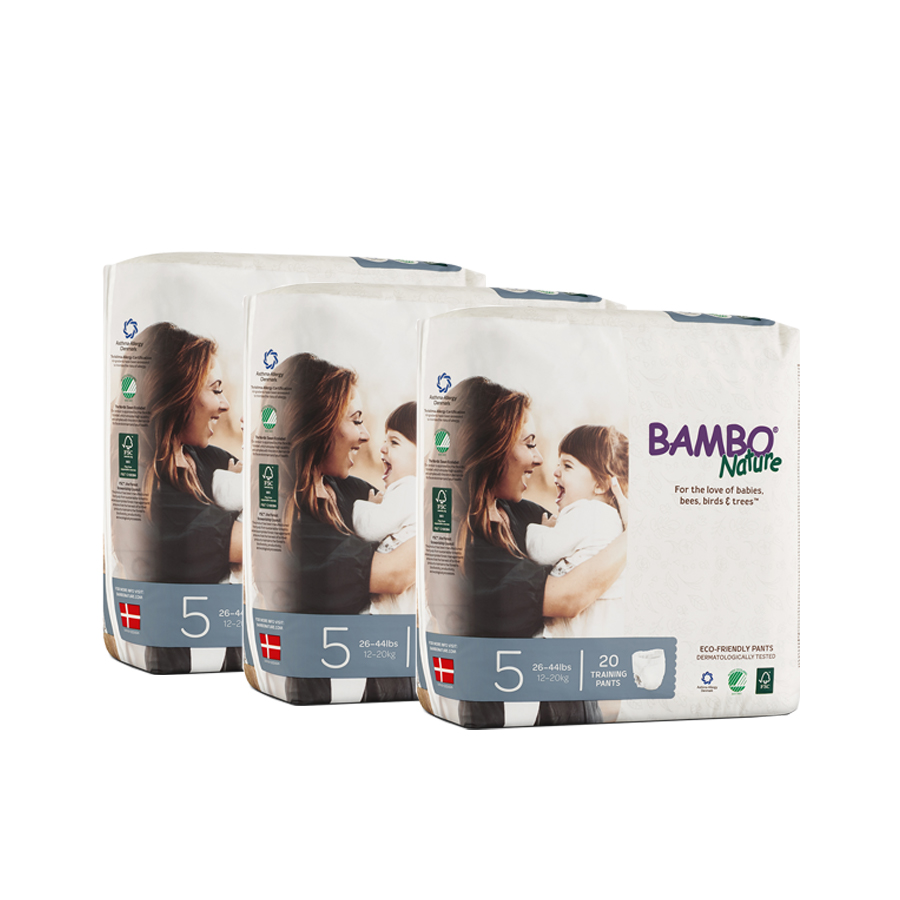 Combo 3 gói Tã Quần Em Bé Hữu Cơ Bambo Nature - gốc Đan Mạch - 12-20kg - XL20 - 20 miếng