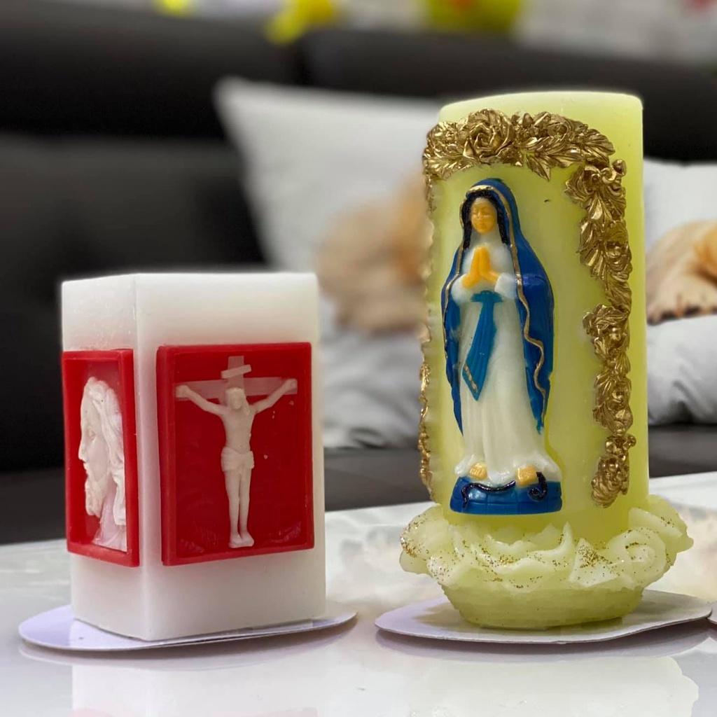 Nến mẹ Maria (cháy 70 giờ) - trụ nến Thờ Công Giáo - Đèn cầy trang trí cao cấp candle shop