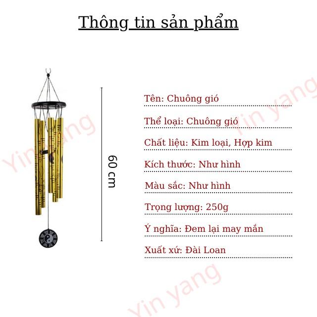 Chuông Gió Phong Thủy 4 Thanh May Mắn