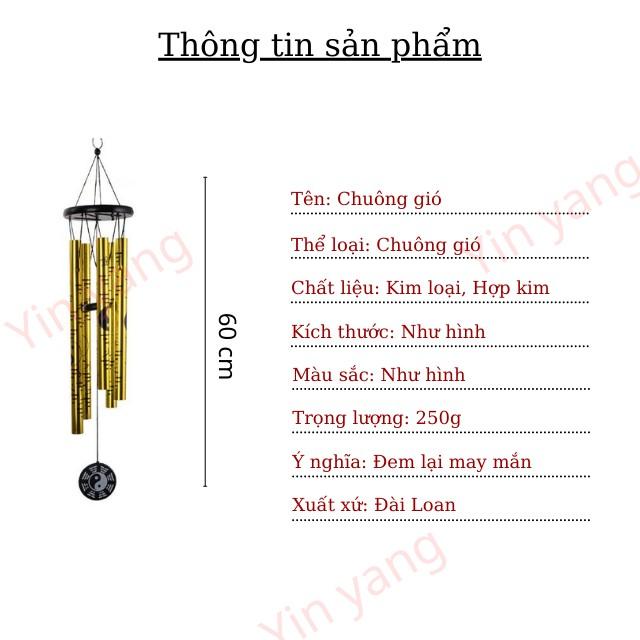 Chuông Gió Phong Thủy 4 Thanh May Mắn cao cấp, chất lượng
