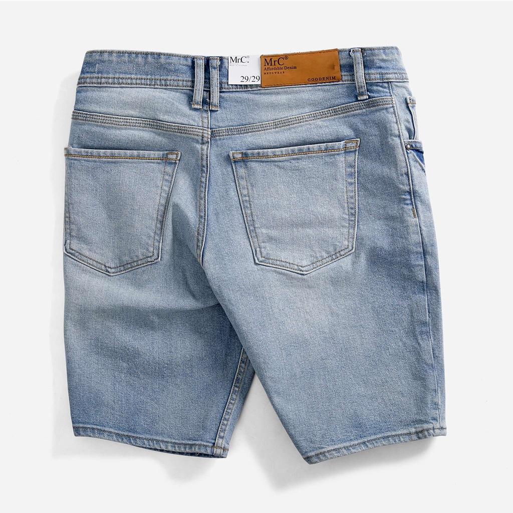 Quần short jean nam trơn MRC chất cotton cao cấp form ôm vừa vặn tôn dáng trẻ trung - MENFIT