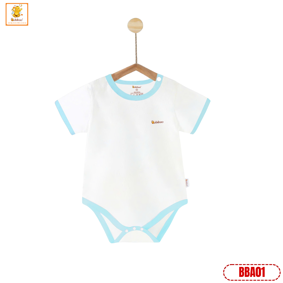 Body suit bé gái, bé trai Babiboo áo liền quần Viscose sợi gỗ mềm mại, thân thiện với làn da bé BBA01