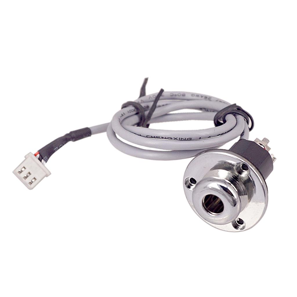 1x Guitar Pickup EQ Cable with 3 Pin Plug 6.35mm   Socket Musical Parts
