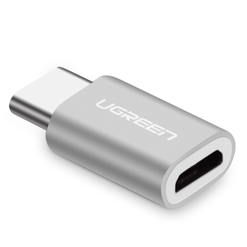 Đầu chuyển Micro USB cái sang USB-Type C đực vỏ nhôm UGREEN US189 30511 - Hàng chính hãng