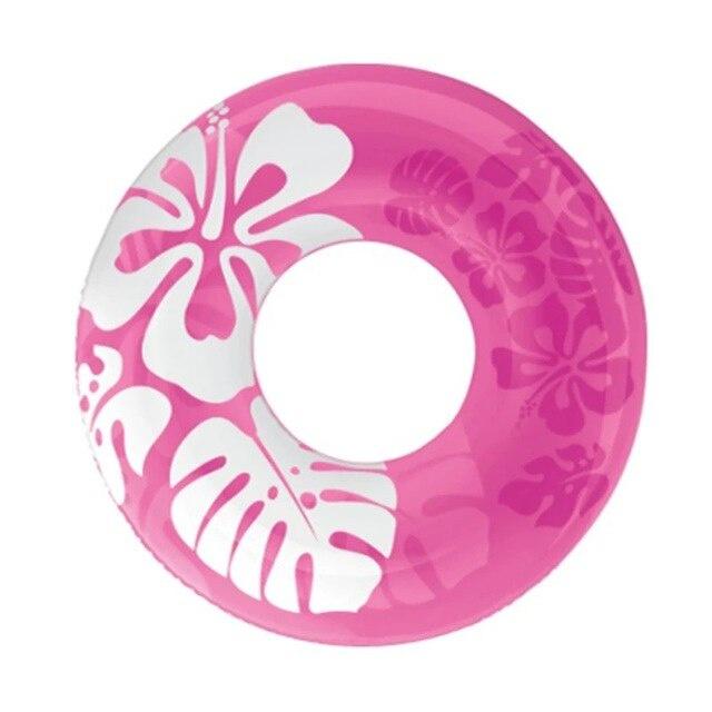 Vòng bơi bơm hơi mới cho trẻ em Hibiscus Phụ nữ bơi Vòng tròn bên hồ bơi Dụng cụ tiệc nổi Thuyền bơi Nệm không khí 90