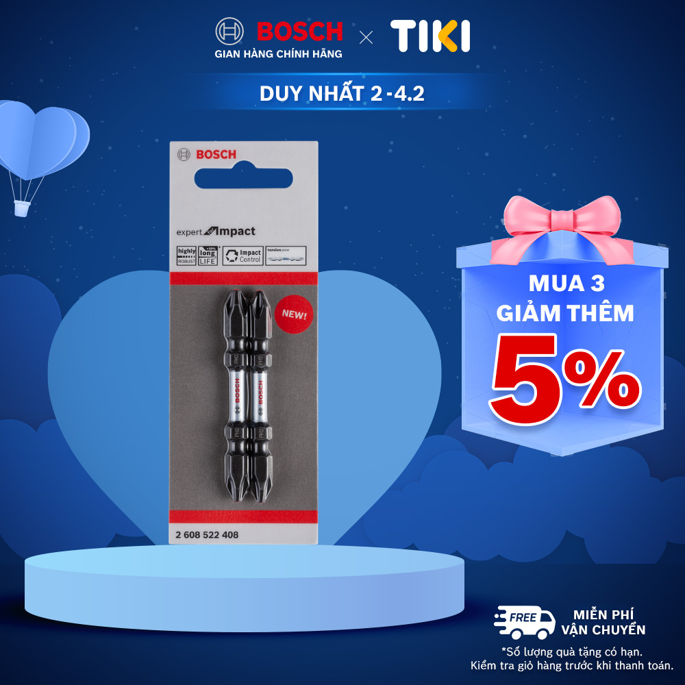 Đầu vặn vít ngắn Bosch dòng Expert