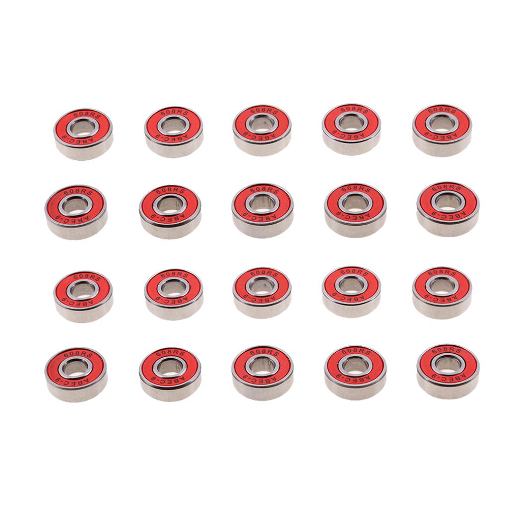 20 Chiếc ABEC-9 608RS Lăn Bánh Vòng Bi Cói Vòng Bi Đỏ