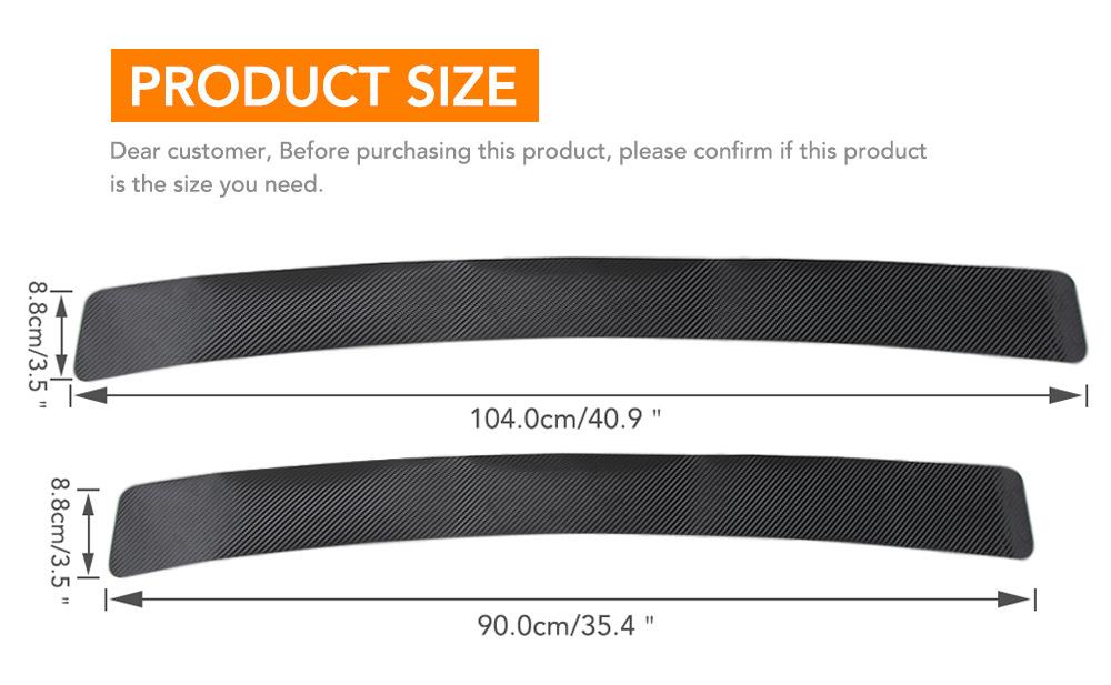 4 miếng dán trang trí cản sau 3D chống xước cốp sau （90cm*2 104cm*2）