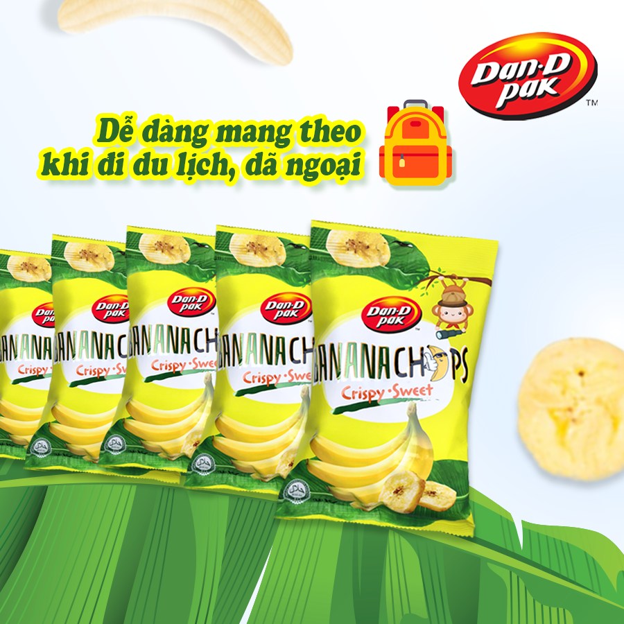 Combo 5 Túi Chuối Sấy 170G Tặng Đậu Phộng Cốt Dừa 170g Dan-D Pak