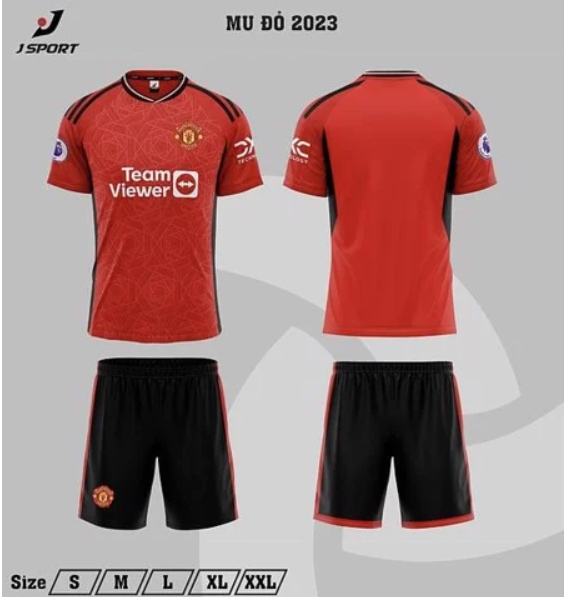 Quần Áo Bóng đá JP CLB Manchester United 2023 Đỏ Đen - Mới Nhất