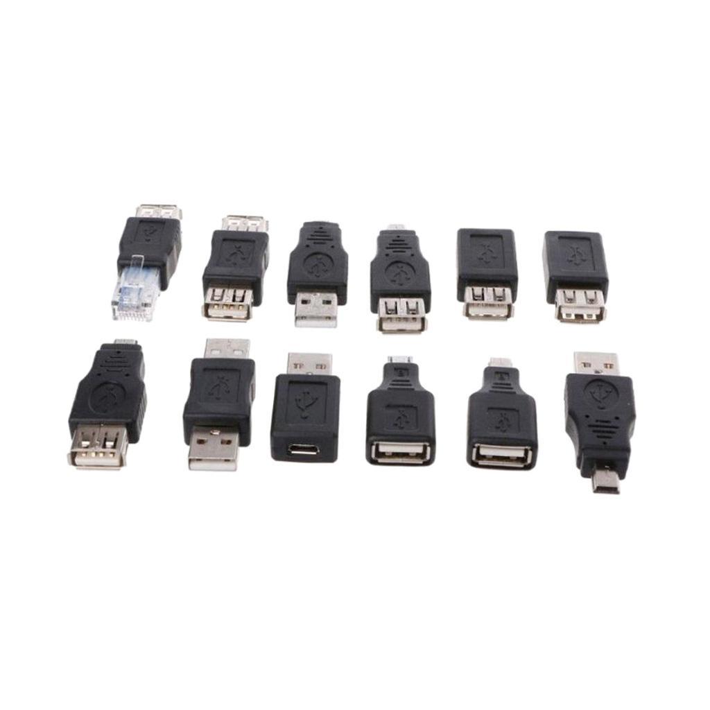12Pcs OTG USB 2.0 A Male to Female Micro Mini USB Converter Adapter