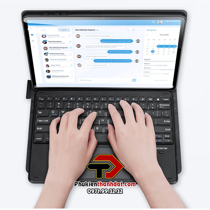 Bao da kèm bàn phím cho SamSung Galaxy Tab S9 FE+ chính hãng Dux Ducis có bàn di chuột TrackPad - Hàng chính hãng