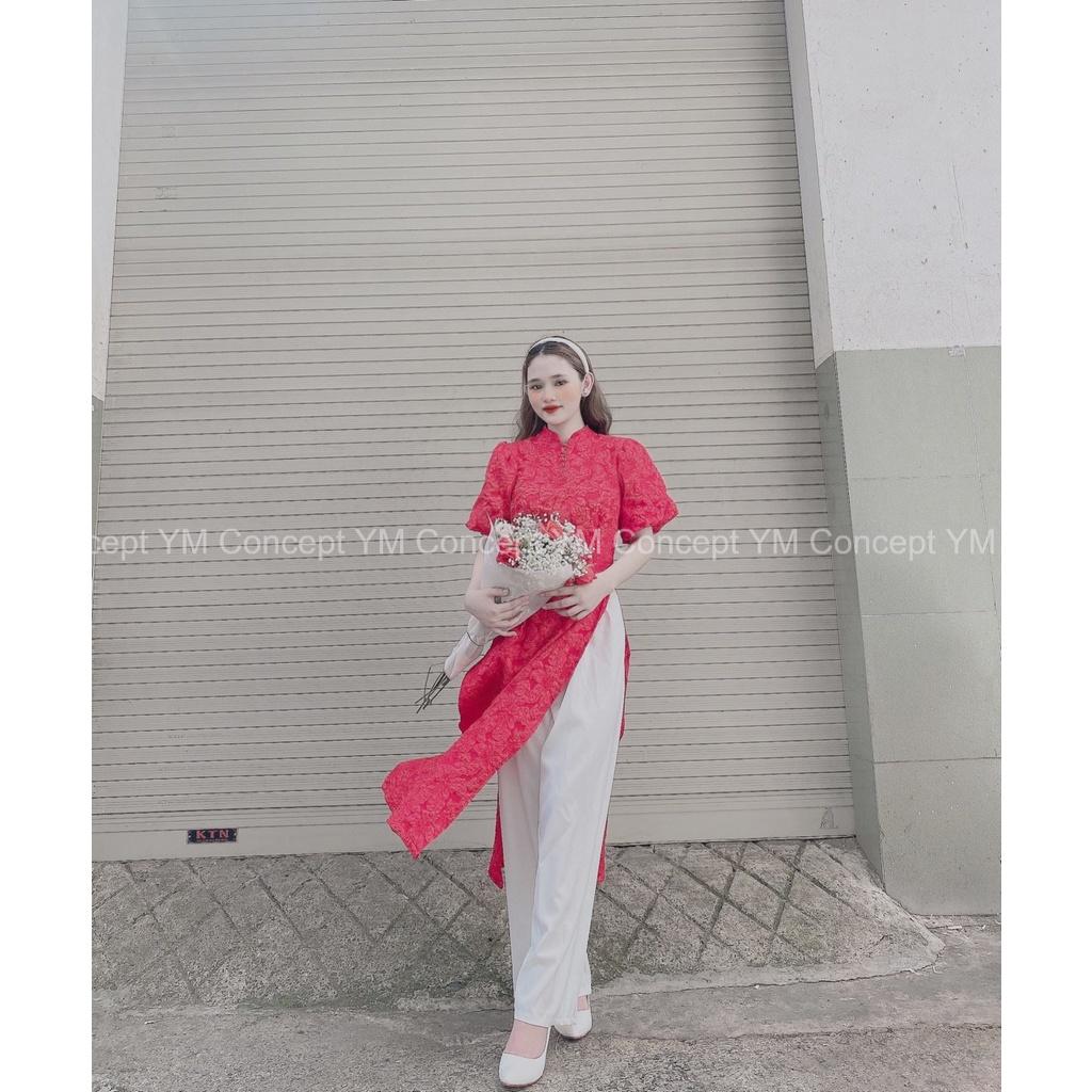 Sét Áo Dài Gấm Tay Phồng Cực Xinh - YUME Y0652