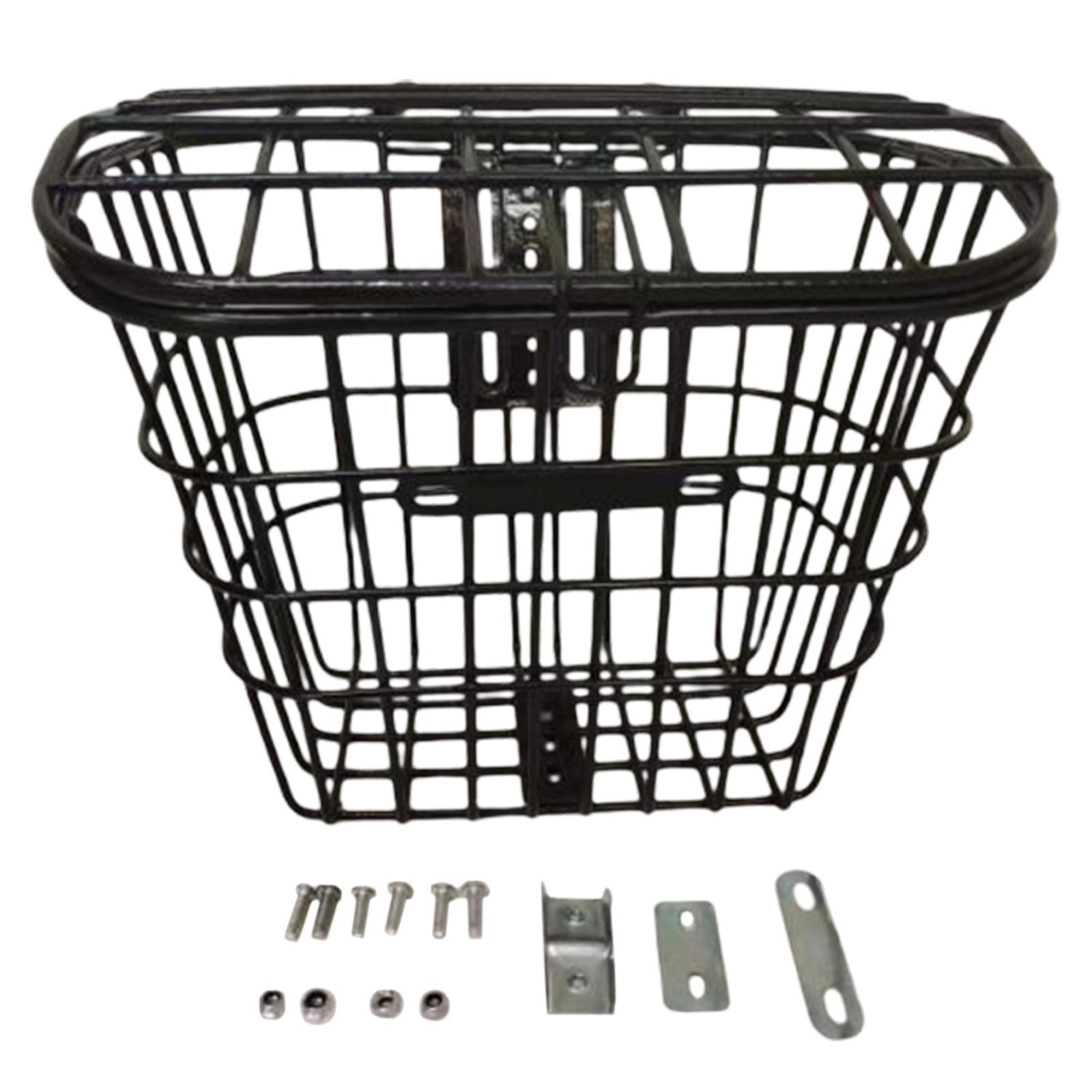 Metal Bike Basket Sturdy Heavy Duty Detachable Portable Basket for Folding Bikes