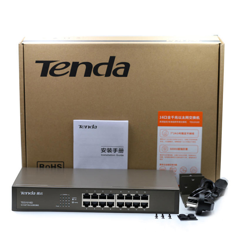 Bộ Chia Mạng Switch 16 Cổng 1000Mbps Tenda TEG1016D Hàng nhập khẩu