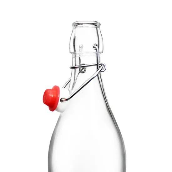 Chai thủy tinh vuông nắp cài kín hơi 500ml