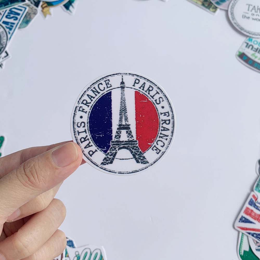 Bộ 50 Sticker Travel Du Lịch Hình Dán Trang Trí Va Li Chống Nước Decal Chất Lượng Cao Xe Đạp Xe Máy Xe Điện Motor Laptop Nón Bảo Hiểm Máy Tính Học Sinh Tủ Quần Áo Nắp Lưng Điện Thoại