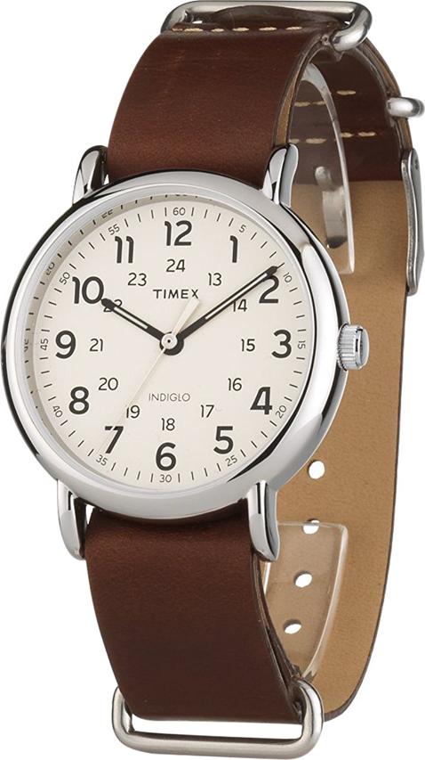 Đồng Hồ Unisex Dây Da Timex Weekender™ Leather Oversized T2P495 (40mm) - Nâu