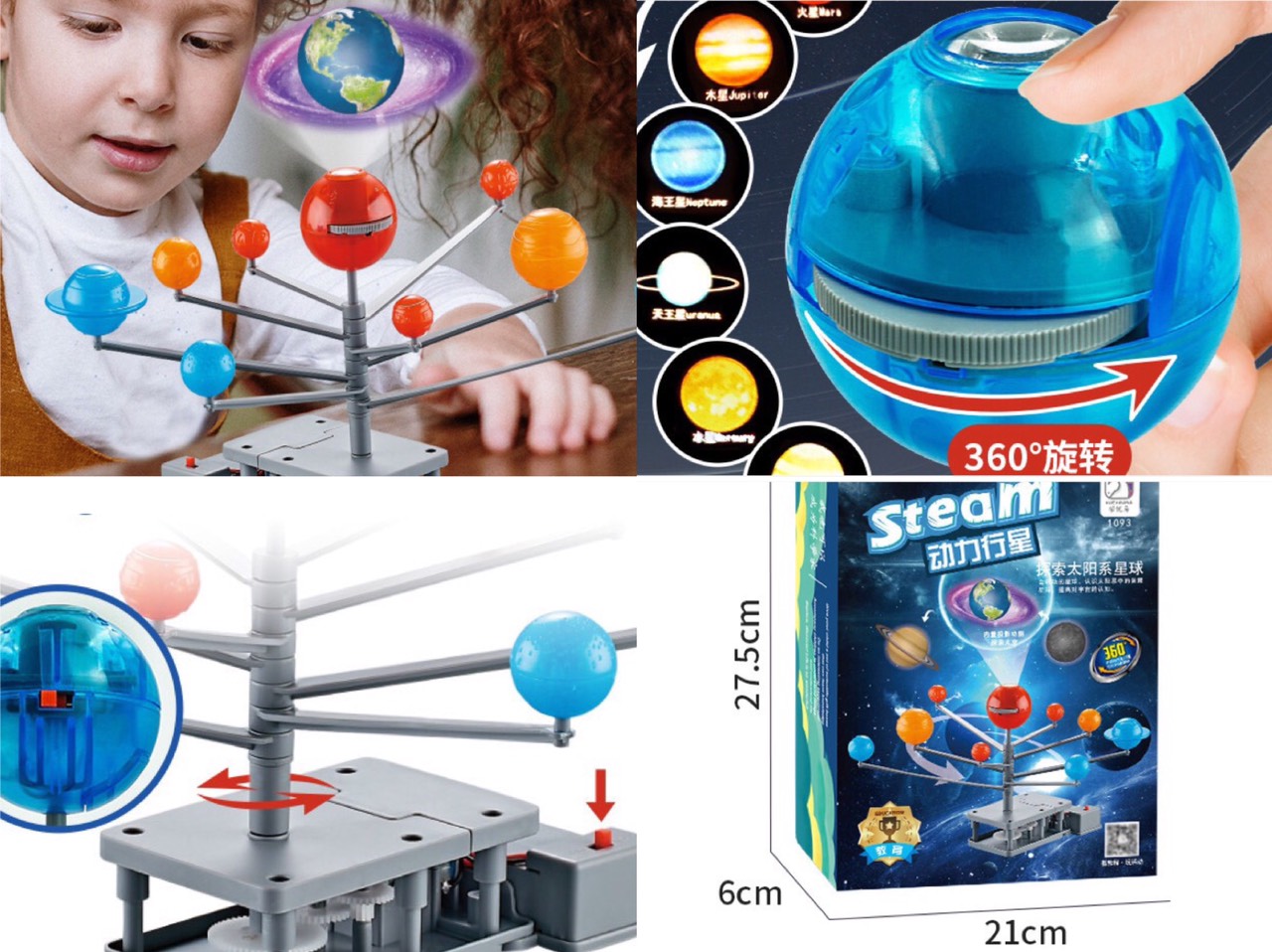Đồ chơi khoa học Stem an toàn cho trẻ,Bộ đồ chơi Stem lắp ghép các hành tinh trong hệ mặt trời có đèn chiếu sáng phát triển trí tuệ cho bé