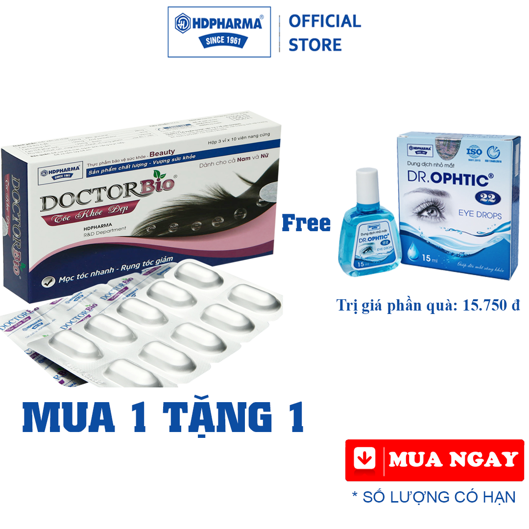 Viên Uống DoctorBio Tóc Khỏe Đẹp - HDPHARMA - Mọc Tóc Nhanh, Rụng Tóc Giảm (Dùng Cho Cả Nam Và Nữ)