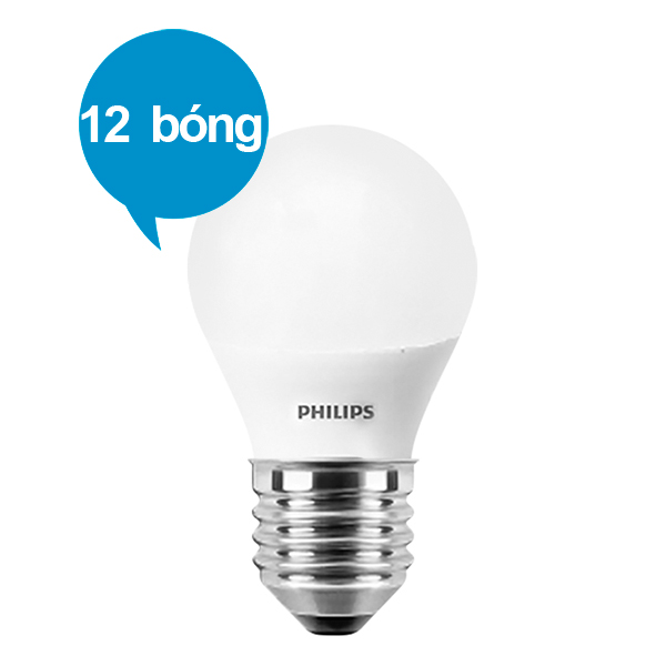 Bộ 12 Bóng Đèn Philips LED Essential 3W 6500K E27 P45 - Ánh Sáng Trắng - Hàng Chính Hãng