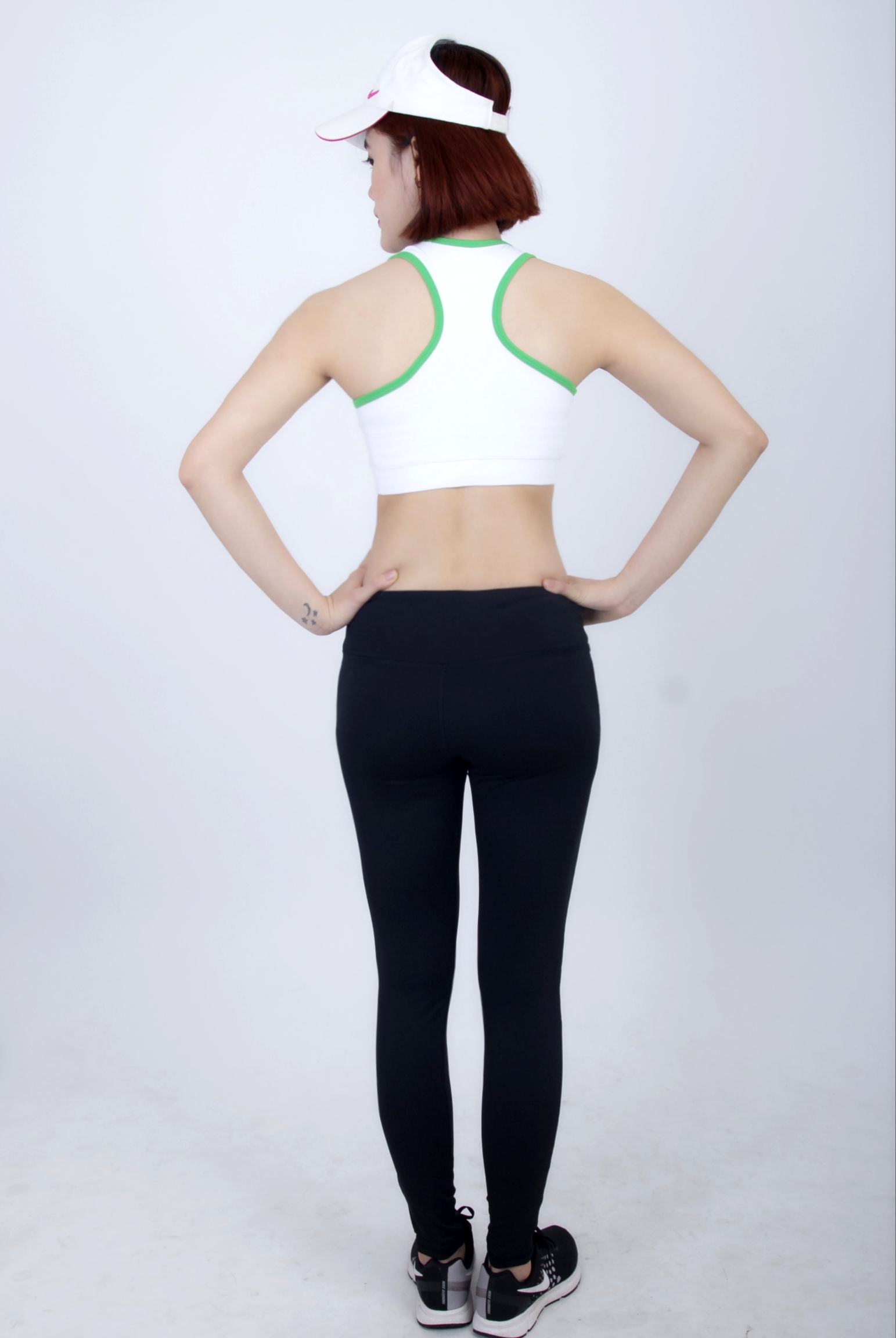 Quần tập legging thể thao nữ dài phối lưới đùi