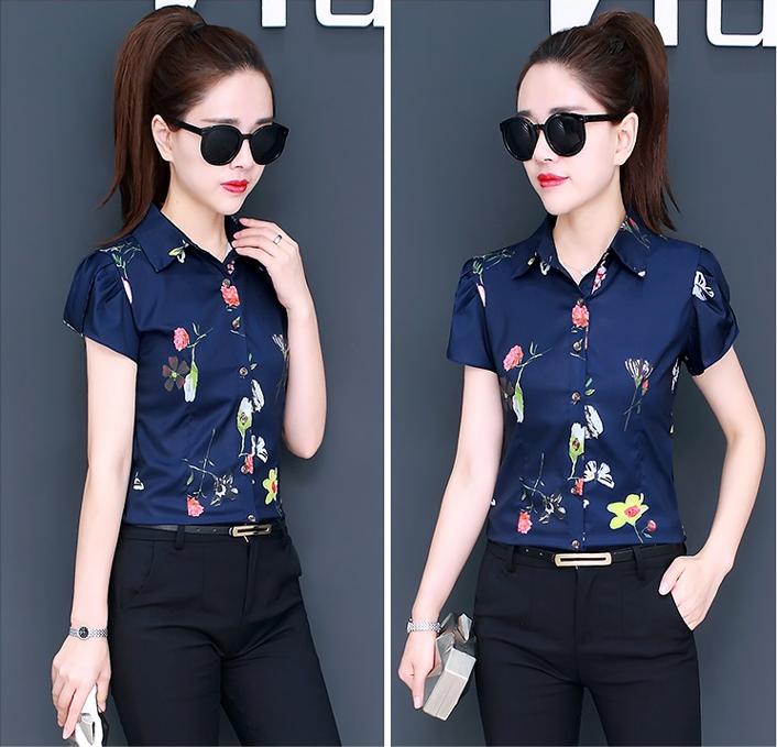 Sơ mi nữ hình hoa tay ngắn búp sen ARCTIC HUNTER SM97